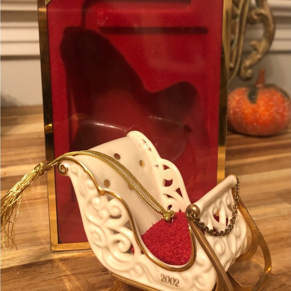Vintage Lenox 2002 Sleigh Ornament